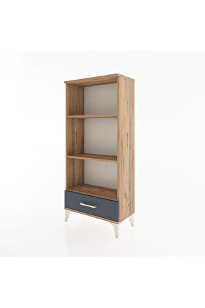 Hyperion Dolap 3 Raflı Tek Çekmeceli 60x44x134 Çam-Antrasit