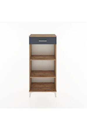 Hyperion Dolap 2 Raflı Tek Çekmeceli 60x44x134 Çam-Antrasit