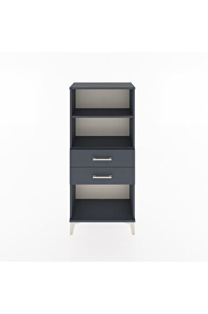 Hyperion Dolap 2 Raflı 2 Çekmeceli 60x44x134 Antrasit-Antrasit