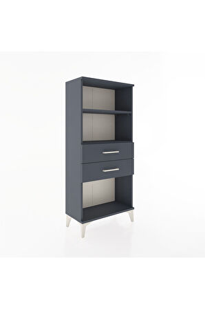 Hyperion Dolap 2 Raflı 2 Çekmeceli 60x44x134 Antrasit-Antrasit