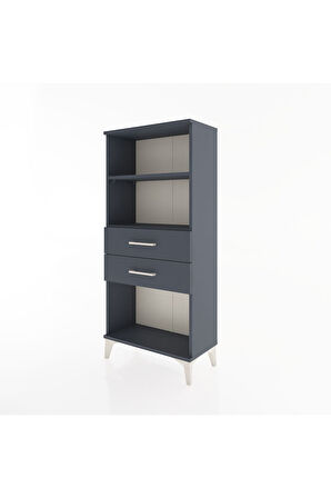 Hyperion Dolap 2 Raflı 2 Çekmeceli 60x44x134 Antrasit-Antrasit