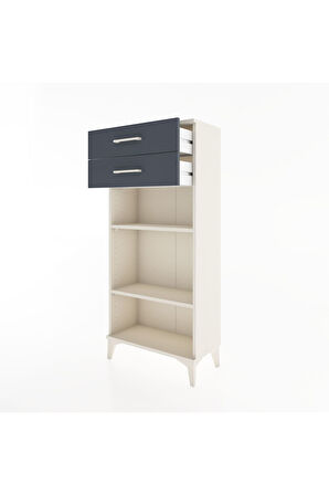 Hyperion Dolap 2 Raflı 2 Çekmeceli 60x44x134 Aytaşı-Antrasit