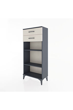 Hyperion Dolap 2 Raflı 2 Çekmeceli 60x44x134 Antrasit-Aytaşı