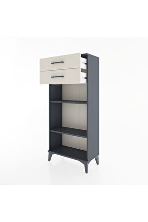 Hyperion Dolap 2 Raflı 2 Çekmeceli 60x44x134 Antrasit-Aytaşı