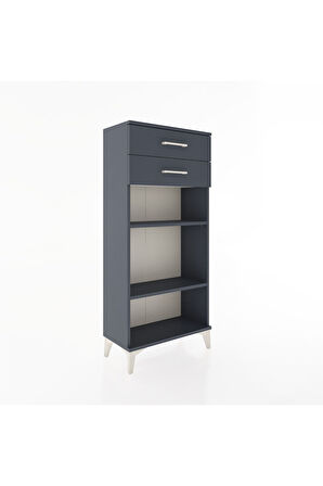 Hyperion Dolap 2 Raflı 2 Çekmeceli 60x44x134 Antrasit-Antrasit