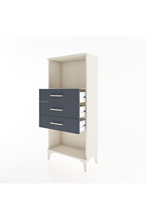 Hyperion Dolap Tek Raflı 3 Çekmeceli 60x44x134 Aytaşı-Antrasit