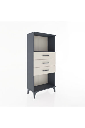 Hyperion Dolap Tek Raflı 3 Çekmeceli 60x44x134 Antrasit-Aytaşı