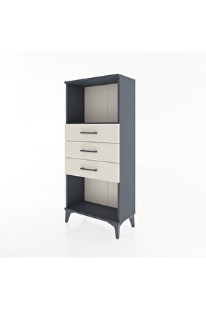Hyperion Dolap Tek Raflı 3 Çekmeceli 60x44x134 Antrasit-Aytaşı