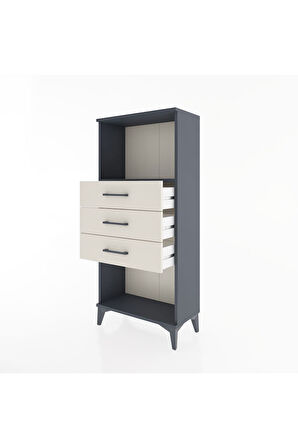 Hyperion Dolap Tek Raflı 3 Çekmeceli 60x44x134 Antrasit-Aytaşı