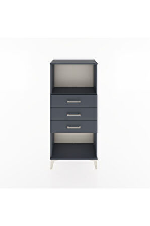 Hyperion Dolap Tek Raflı 3 Çekmeceli 60x44x134 Antrasit-Antrasit