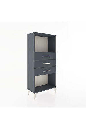 Hyperion Dolap Tek Raflı 3 Çekmeceli 60x44x134 Antrasit-Antrasit