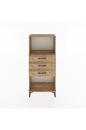Hyperion Dolap Tek Raflı 3 Çekmeceli 60x44x134 Çam-Çam