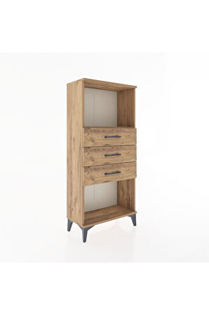 Hyperion Dolap Tek Raflı 3 Çekmeceli 60x44x134 Çam-Çam