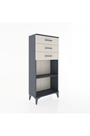 Hyperion Dolap Tek Raflı 3 Çekmeceli 60x44x134 Antrasit-Aytaşı