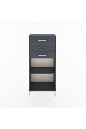 Hyperion Dolap Tek Raflı 3 Çekmeceli 60x44x134 Antrasit-Antrasit