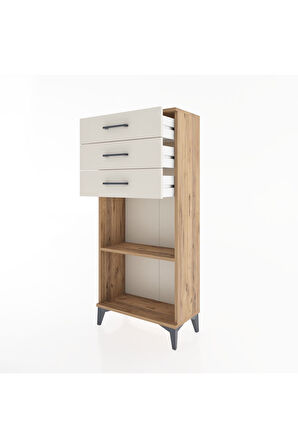 Hyperion Dolap Tek Raflı 3 Çekmeceli 60x44x134 Çam-Aytaşı