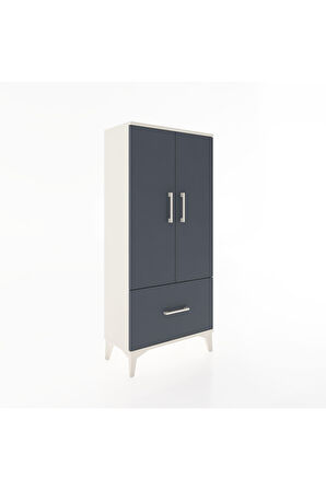 Hyperion Dolap 2 Raflı Tek Çekmeceli 2 Kapaklı 60x44x134 Aytaşı-Antrasit