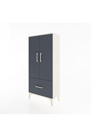 Hyperion Dolap 2 Raflı Tek Çekmeceli 2 Kapaklı 60x44x134 Aytaşı-Antrasit