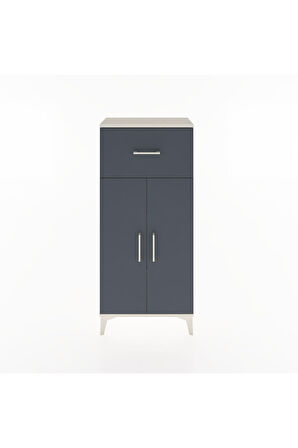 Hyperion Dolap 2 Raflı Tek Çekmeceli 2 Kapaklı 60x44x134 Aytaşı-Antrasit