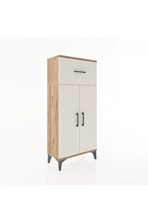 Hyperion Dolap 2 Raflı Tek Çekmeceli 2 Kapaklı 60x44x134 Çam-Aytaşı