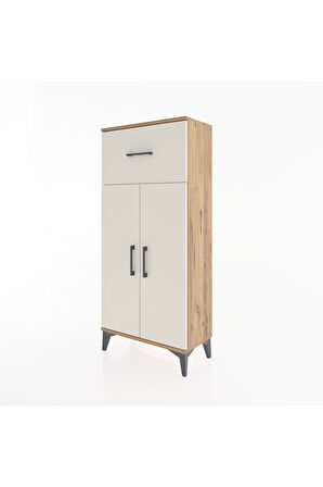 Hyperion Dolap 2 Raflı Tek Çekmeceli 2 Kapaklı 60x44x134 Çam-Aytaşı