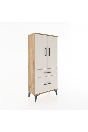 Hyperion Dolap 2 Raflı 2 Çekmeceli 2 Kapaklı 60x44x134 Çam-Aytaşı