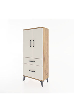 Hyperion Dolap 2 Raflı 2 Çekmeceli 2 Kapaklı 60x44x134 Çam-Aytaşı