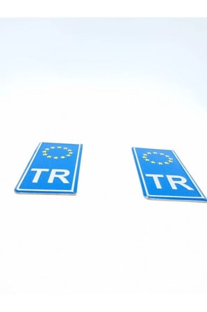 Tr Avrupa Birliği Krom Yazılı Plaka Sticker