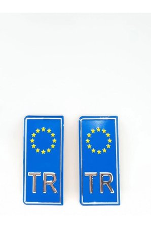 Tr Avrupa Birliği Krom Yazılı Plaka Sticker