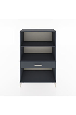 Hyperion Dolap 2 Raflı Tek Çekmeceli 88x44x134 Antrasit-Antrasit