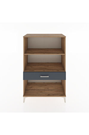 Hyperion Dolap 2 Raflı Tek Çekmeceli 88x44x134 Çam-Antrasit