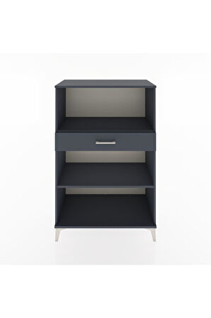 Hyperion Dolap 2 Raflı Tek Çekmeceli 88x44x134 Antrasit-Antrasit