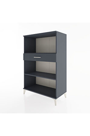 Hyperion Dolap 2 Raflı Tek Çekmeceli 88x44x134 Antrasit-Antrasit