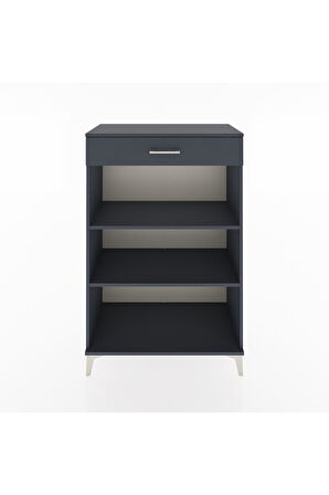 Hyperion Dolap 2 Raflı Tek Çekmeceli 88x44x134 Antrasit-Antrasit