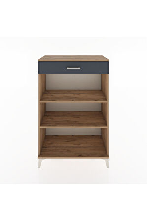Hyperion Dolap 2 Raflı Tek Çekmeceli 88x44x134 Çam-Antrasit