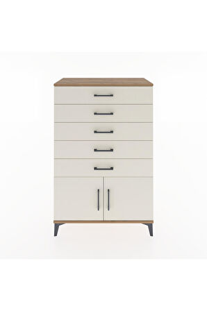 Hyperion Dolap 5 Çekmeceli 2 Kapaklı 88x44x134 Çam-Aytaşı