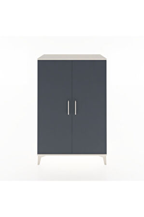 Hyperion Dolap 2 Kapaklı Tek Askılı 88x44x134 Aytaşı-Antrasit