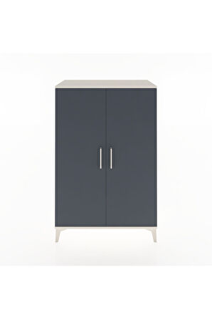 Hyperion Dolap 2 Kapaklı Tek Askılı 88x44x134 Aytaşı-Antrasit