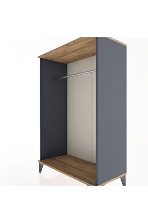 Hyperion Dolap Tek Askılı 88x44x134 Antrasit-Çam