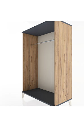 Hyperion Dolap Tek Askılı 88x44x134 Çam-Antrasit
