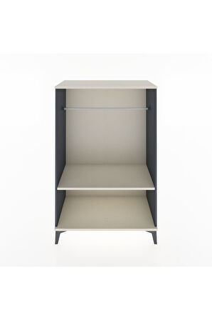 Hyperion Dolap Tek Raflı Tek Askılı 88x44x134 Antrasit-Aytaşı