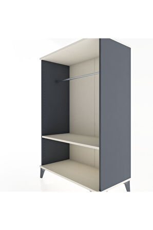 Hyperion Dolap Tek Raflı Tek Askılı 88x44x134 Antrasit-Aytaşı