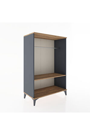 Hyperion Dolap Tek Raflı Tek Askılı 88x44x134 Antrasit-Çam