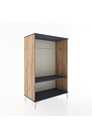 Hyperion Dolap Tek Raflı Tek Askılı 88x44x134 Çam-Antrasit