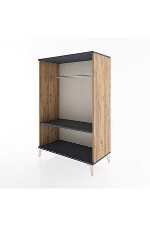 Hyperion Dolap Tek Raflı Tek Askılı 88x44x134 Çam-Antrasit