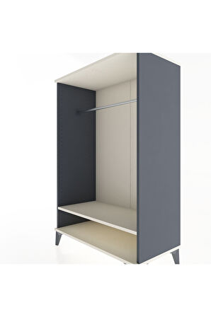 Hyperion Dolap Tek Raflı Tek Askılı 88x44x134 Antrasit-Aytaşı