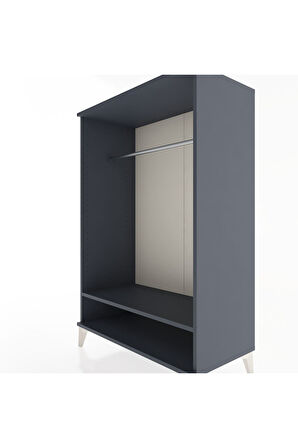Hyperion Dolap Tek Raflı Tek Askılı 88x44x134 Antrasit-Antrasit