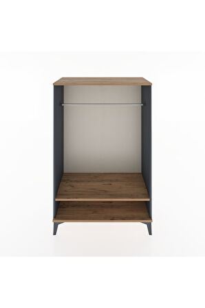 Hyperion Dolap Tek Raflı Tek Askılı 88x44x134 Antrasit-Çam