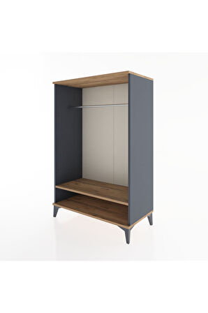 Hyperion Dolap Tek Raflı Tek Askılı 88x44x134 Antrasit-Çam