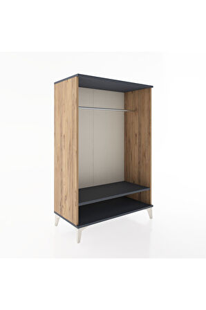 Hyperion Dolap Tek Raflı Tek Askılı 88x44x134 Çam-Antrasit